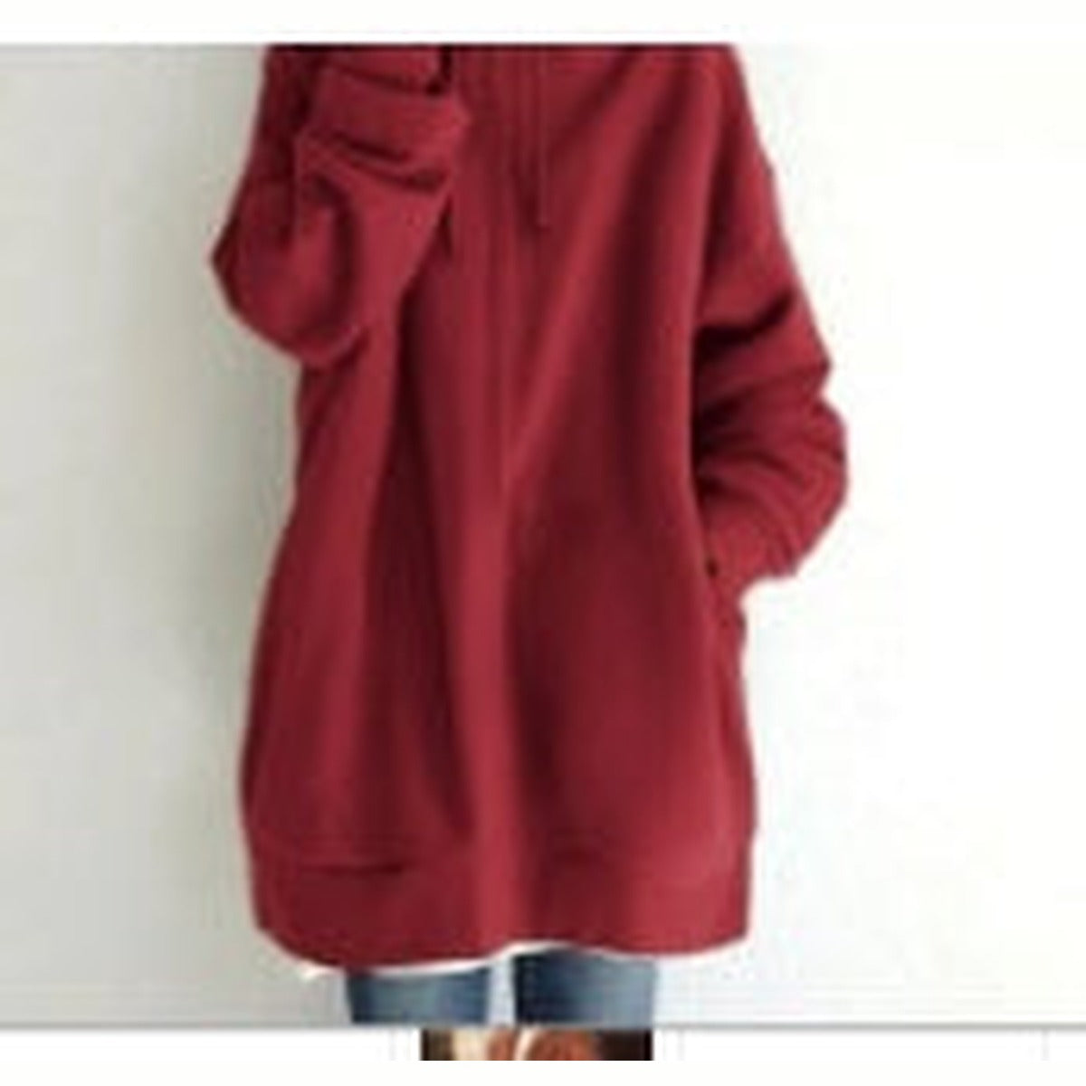 Oversized Long Zip-Up Hoodie