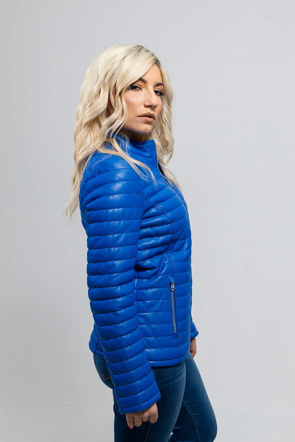 Skylar Women's Faux Leather Puffer Jacket